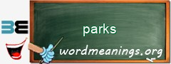 WordMeaning blackboard for parks